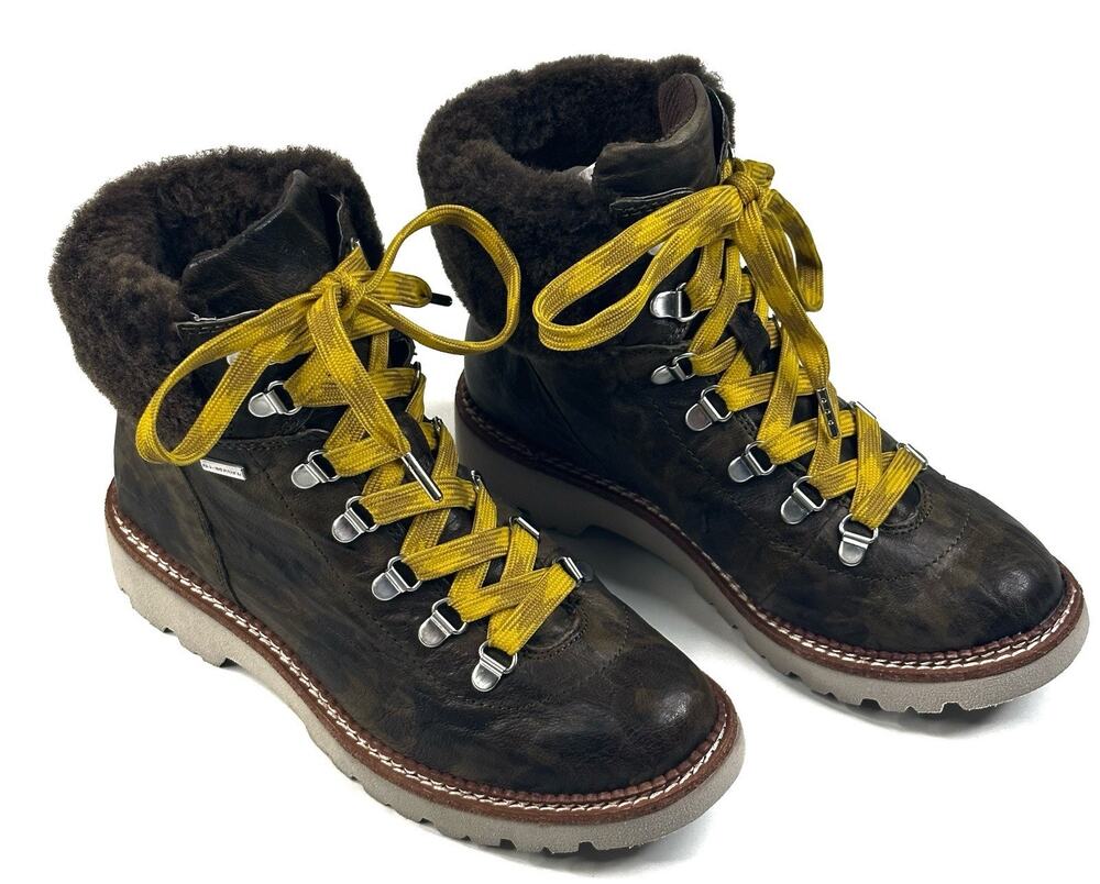 Bionica Danie Waterproof Shearling Camouflage Leather Boots Womens 7M New $190